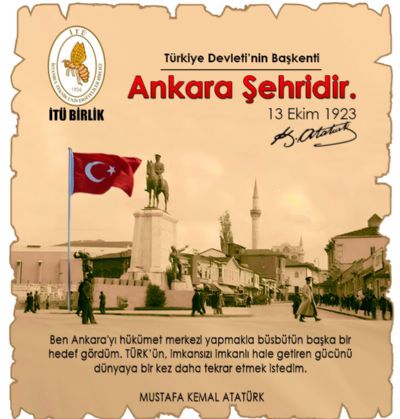 Ankara’nın başkent oluşunun 102. yılı kutlu olsun